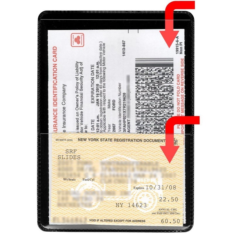 StoreSMART Black Auto Insurance and Registration Card Holder â€“ Dual-Pocket 4â€³ Ã— 5â…â€³ Protector Durable Vinyl Wallets for Vehicle Car, Insurance Cards, Business Cards, IDs, Organizers - 2 Pack